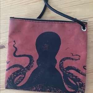 Seabags tanbark octopus slim crossbody 8”x9” *flaws
